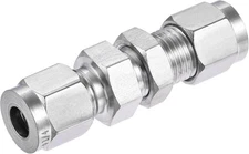 uxcell Compression Tube Fitting 1/4" OD x 0.25 Inch, Silver 