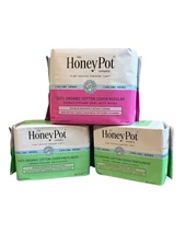 LOT of 3 The Honey Pot Company Regular Pads 20 Ct & Liners 60 Ct Organic Cotton