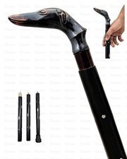 Victorian Handle Walking Stick Brass Cane Wooden Vintage Style Head Antique Gift