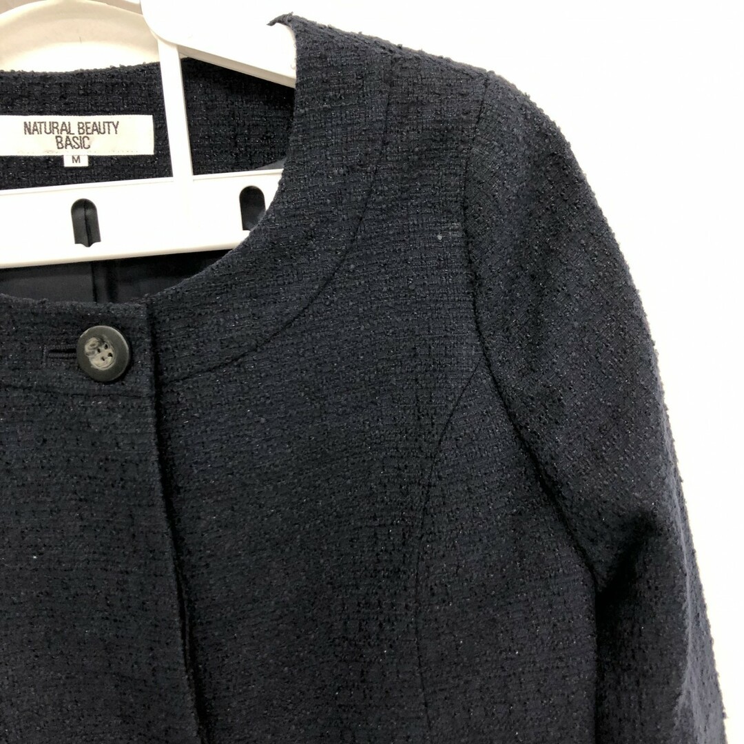 NATURAL BEAUTY BASIC Collarless Jacket M Navy Blu… - image 5