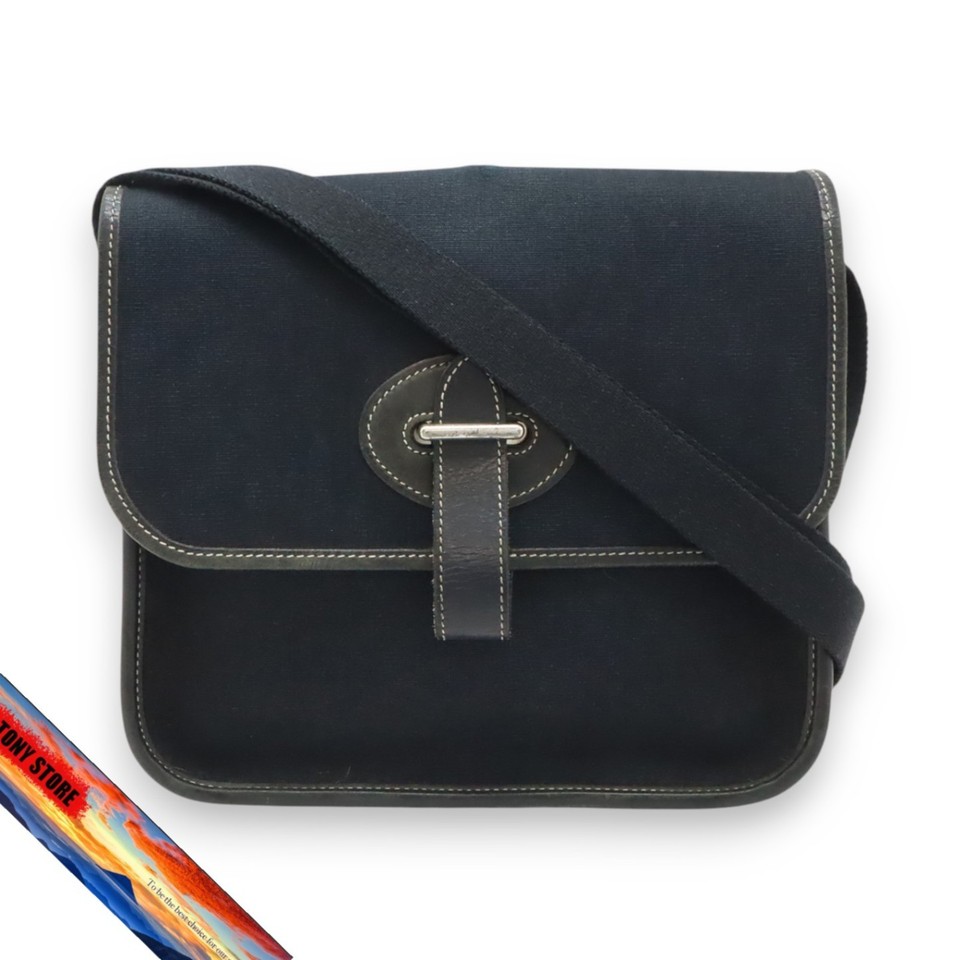 Hermes Buenaventura Mini Shoulder Bag Pochette Crossbody Leather Black