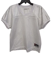 S.A Gear Youth Polyester Mesh Football Practice Jersey, White-Large/XL