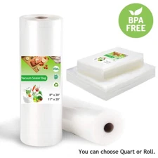 4 Mil Universal Vacuum Sealer Bags Rolls Quart Embossed Food Saver Storage Bags