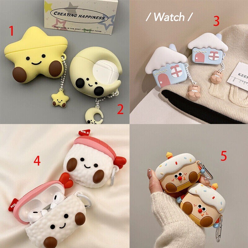 Silicone 3D Cartoon Earphone Case for Apple AirPods 4 3 Pro 2 1 Protective Cover-image