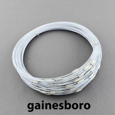 Neckwire Stainless Steel 18" WHITE Screw Cord WIre Jewelry Necklace Choker BULK