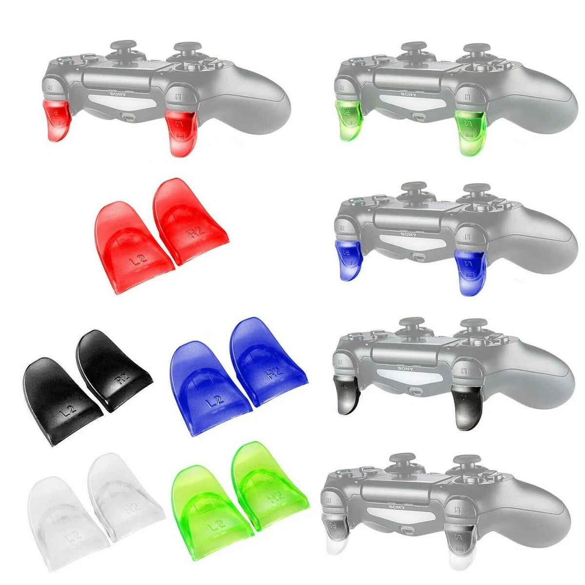 PS4 Controller L2 R2 Trigger Button Extender Grips For PS4 Slim Pro Controllers