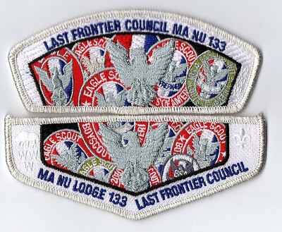 Boy Scout OA 133 Ma-Nu Lodge Last Frontier Council 3D Eagle Flap CSP Set