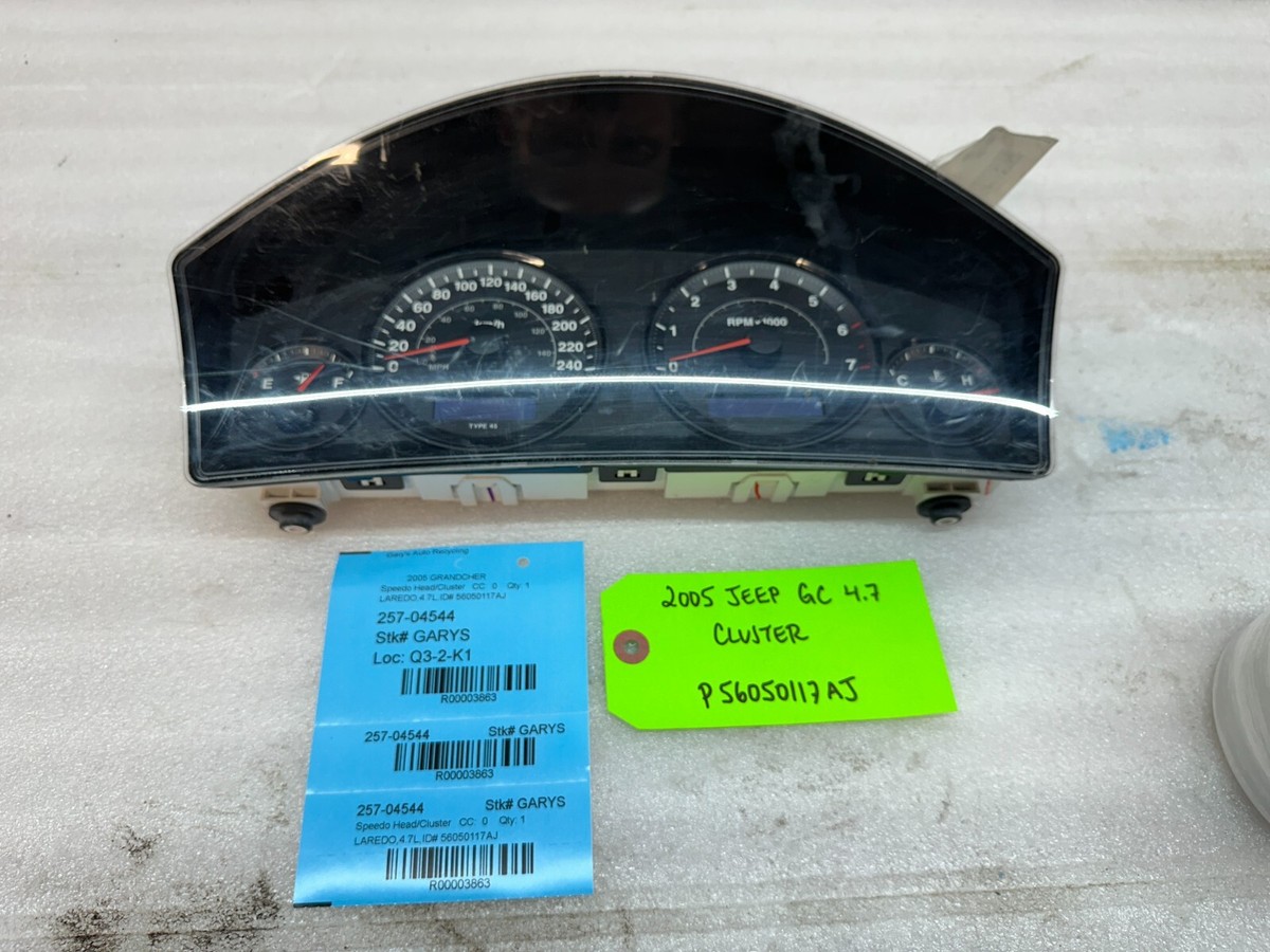 05 JEEP GRAND CHEROKEE METRIC GAUGE INSTRUMENT CLUSTER SPEEDOMETER