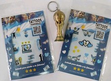 2 Planchas con 9 Tattoos en cada una  Llavero World Cup. Argentina Campeon