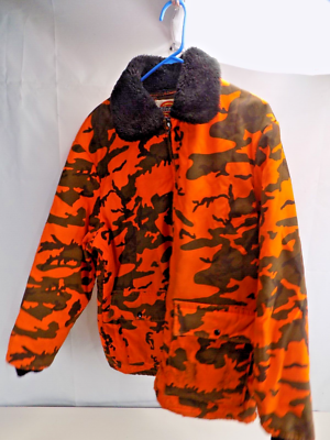 Vintage 80's 90s Dickies Orange Camo Bomber Jacket Large Made In