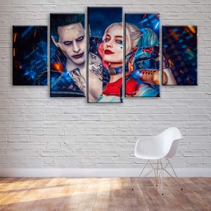 Harley Quinn And The Joker 5 Panel Canvas Huge Wall Art Picture Print 076 Ebay