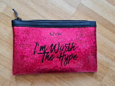 NYX Make-up TASCHE Beauty Case BEAUTYCASE Pouch KOSMETIKTASCHE pink Glitzer NEU