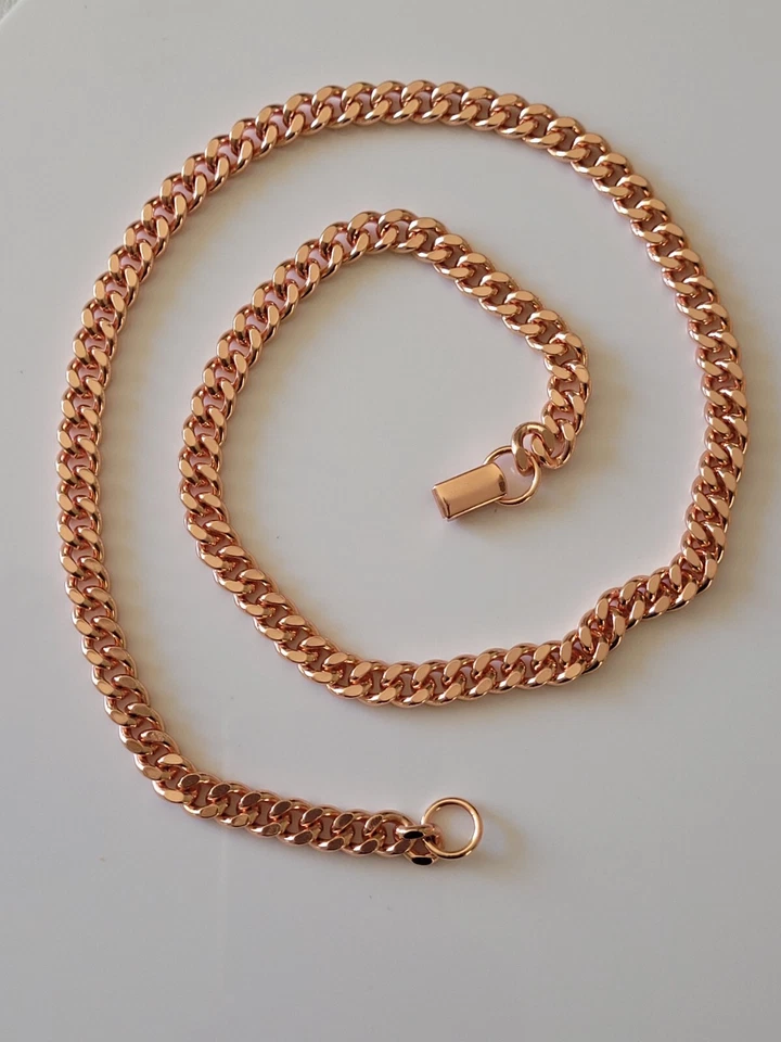 纯纯铜 8 毫米古巴链项链遏制关节炎疼痛 24 英寸项链 — 第 4/4 张图片