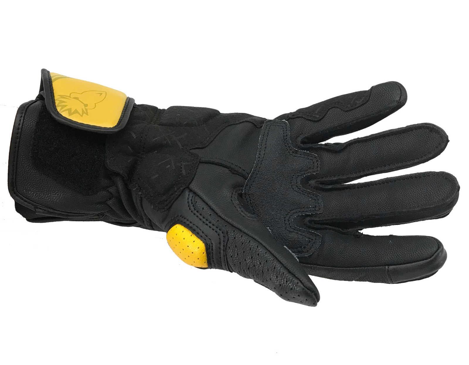 Joe Rocket GPX 2.0 Mens Leather Motorcycle Gloves Black/Yellow/White SM