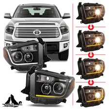 For 2014-2017 Toyota Tundra Led Sequential Signal Drl Bar Projector Headlights