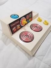 Vintage Fisher Price Fun with Food Play Kitchen Stove Top 1978 Bell Works