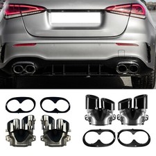 A35 Black Tail Exhaust Tips Muffler Pipe for Mercedes Benz C118 CLA35 A35 AMG