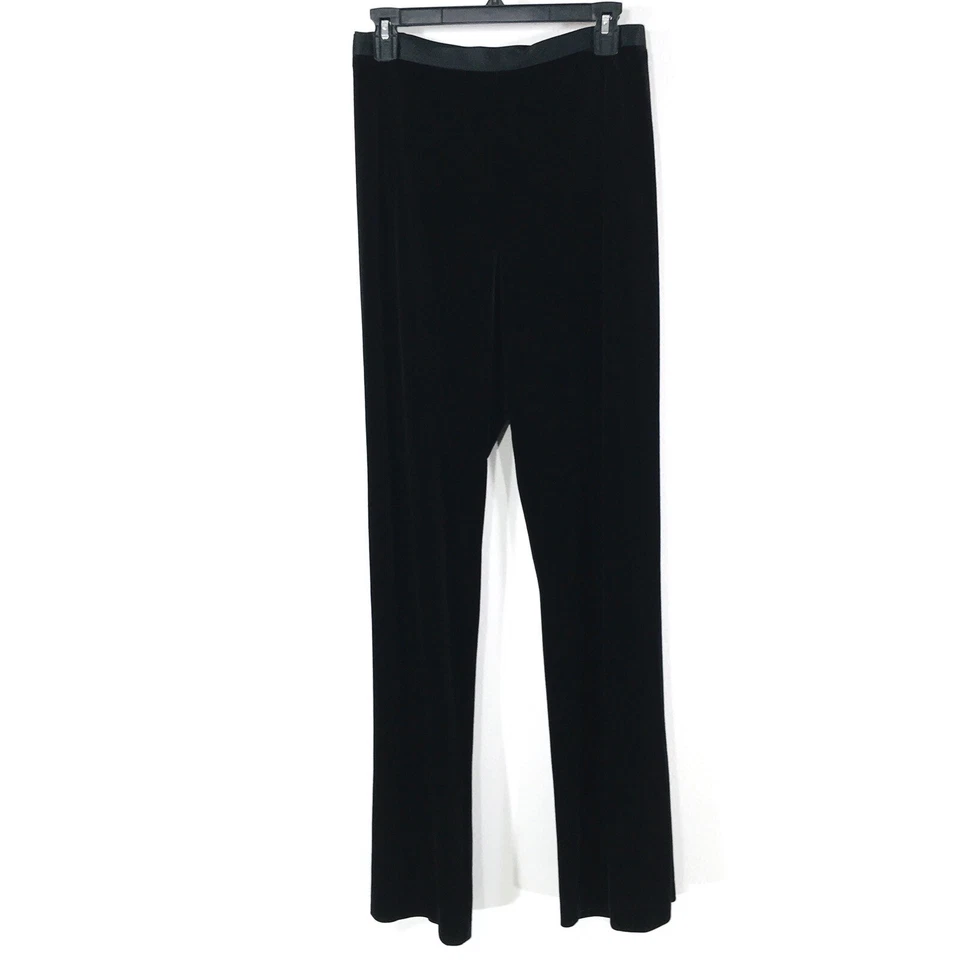 NWT JS Collections Women's16 Black Velvet Pants Lord & Taylor Side Zip Stretchy - Image 2 of 4