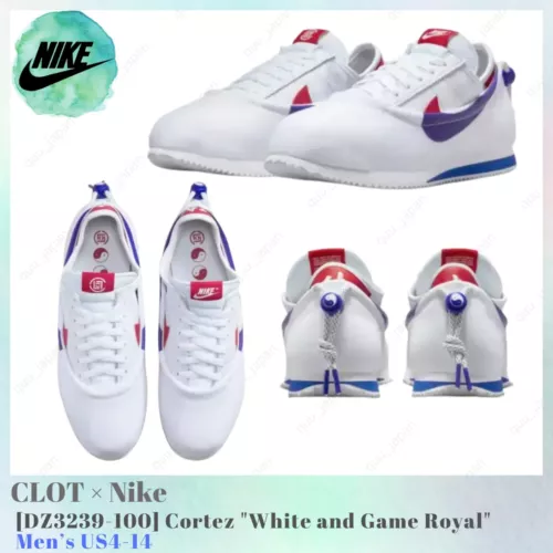 CLOT × Nike Cortez White and Game Royal DZ3239-100 Men's US4-14 NEW