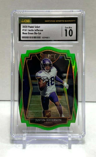 Justin Jefferson [Green Prizm] 2020 Panini Select Certified Rookies card