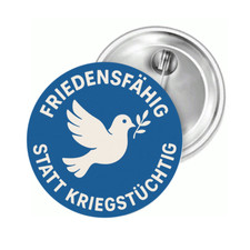 Button Friedensfähig statt kriegstüchtig Frie Anstecknadel Anstecker Pin Brosche