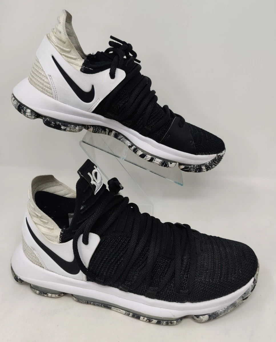 Nike kd 10 black white sale