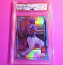 2015 Bowman Chrome Draft #163 Amed Rosario Sky Blue Refractor RC PSA 10 Gem Mint