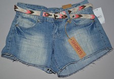 Women's Rue 21 Light Wash Relaxed Denim Shorties Juniors Shorts Size 0, 5, 7, 13