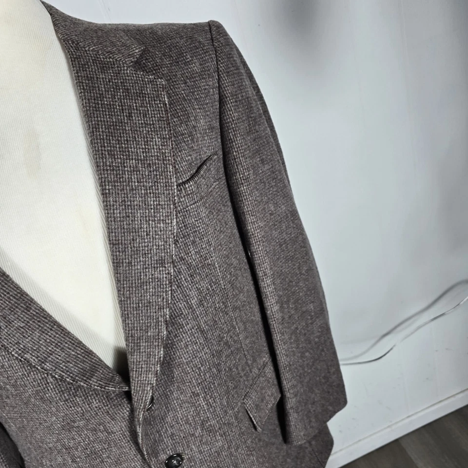 Casaco esportivo Adolfo vintage masculino 40S cor marrom borgonha Guess Is lã B54 - Imagem 3 de 4