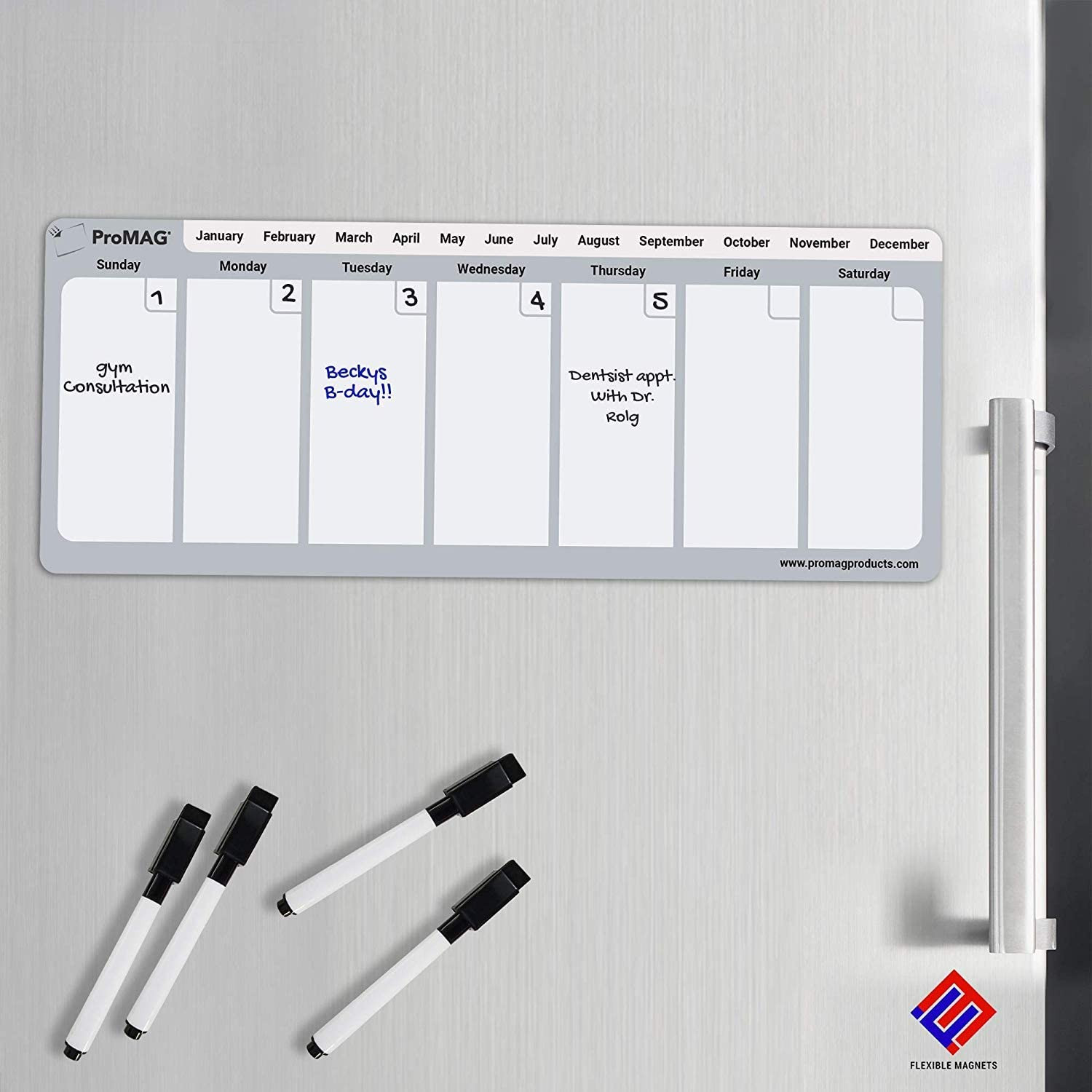 Fine Tip Dry Erase Black Markers with Magnetic Cap and Eraser, Perfect for Dry E