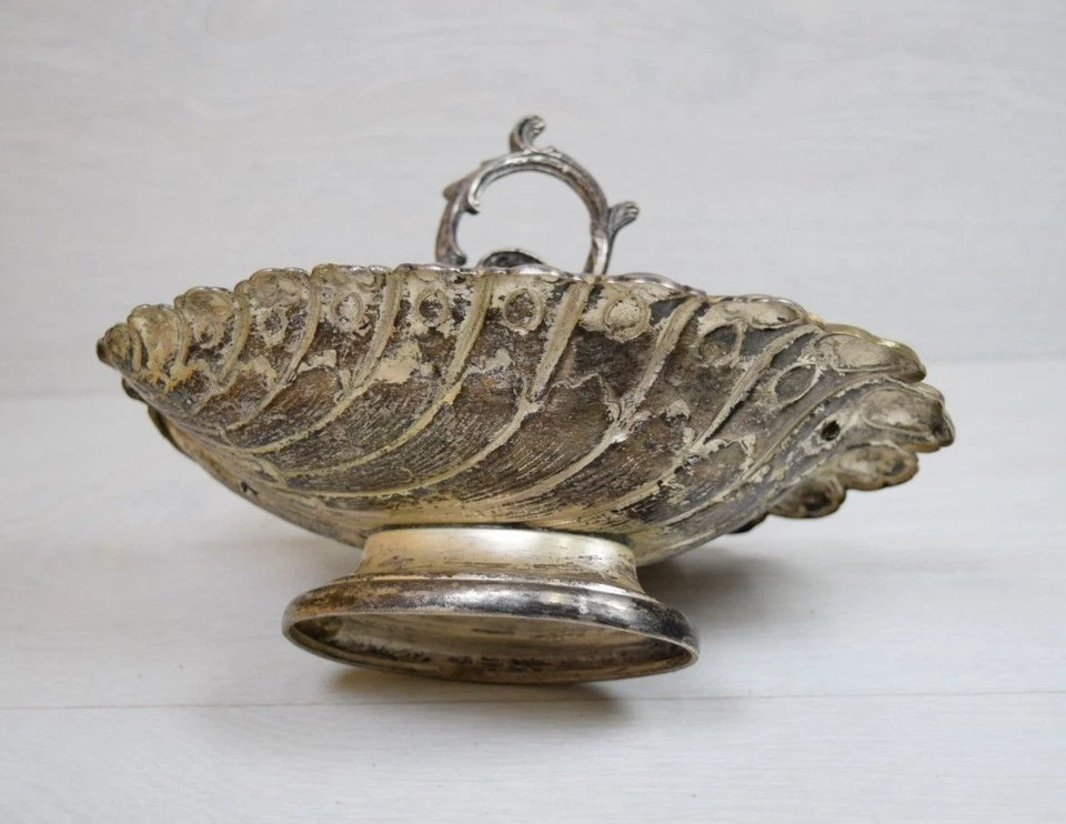 Antigua cesta de frutas alemana WMF chapada en plata para plato de mesa Foto 3 de 4