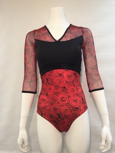 red and black leotard