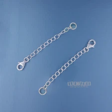 2 Sterling Silver Lobster Claw Clasp - Split Ring Chain Extender Connectors 2"