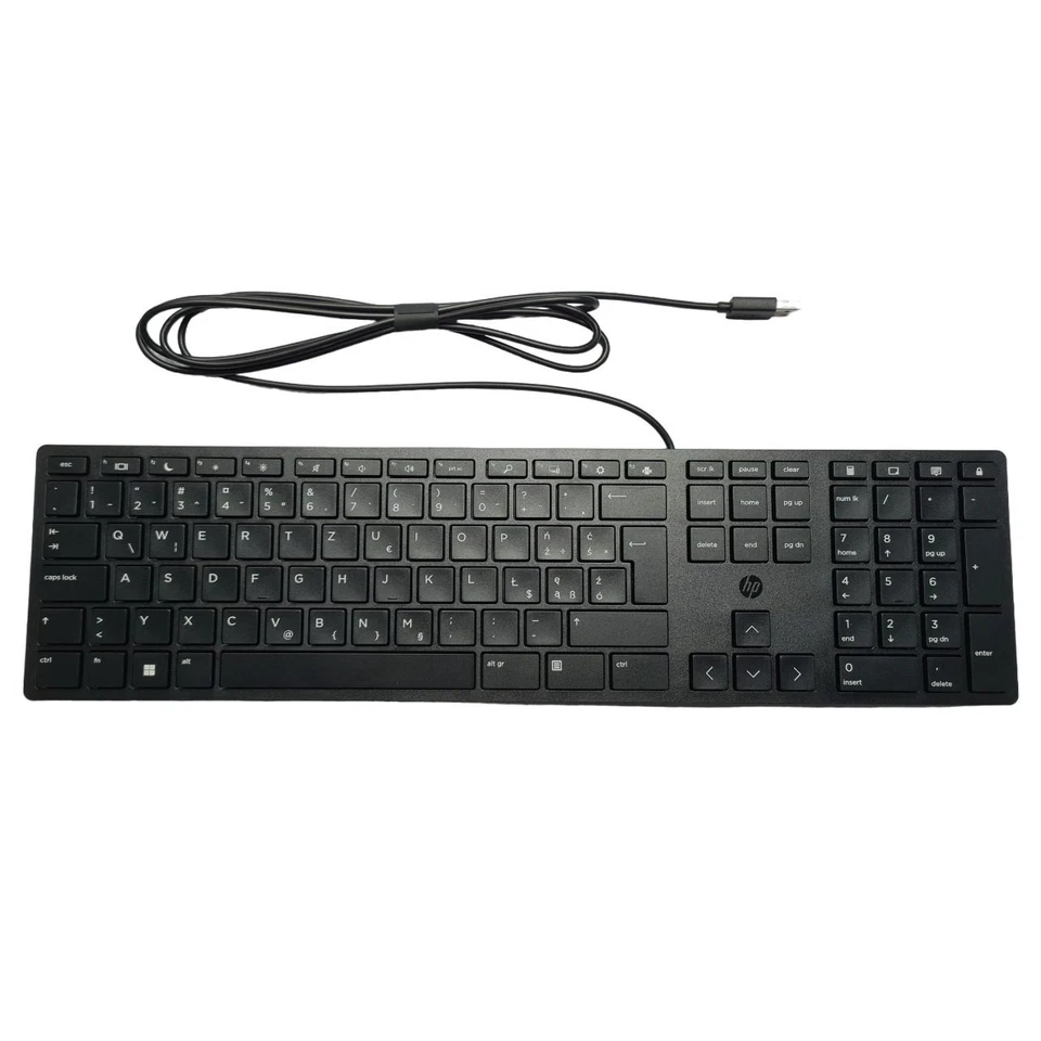HP Keyboard Mouse Set 320MK USB Wired Black Slim Quiet QWERTZ German Swiss PL - Image 3 of 4