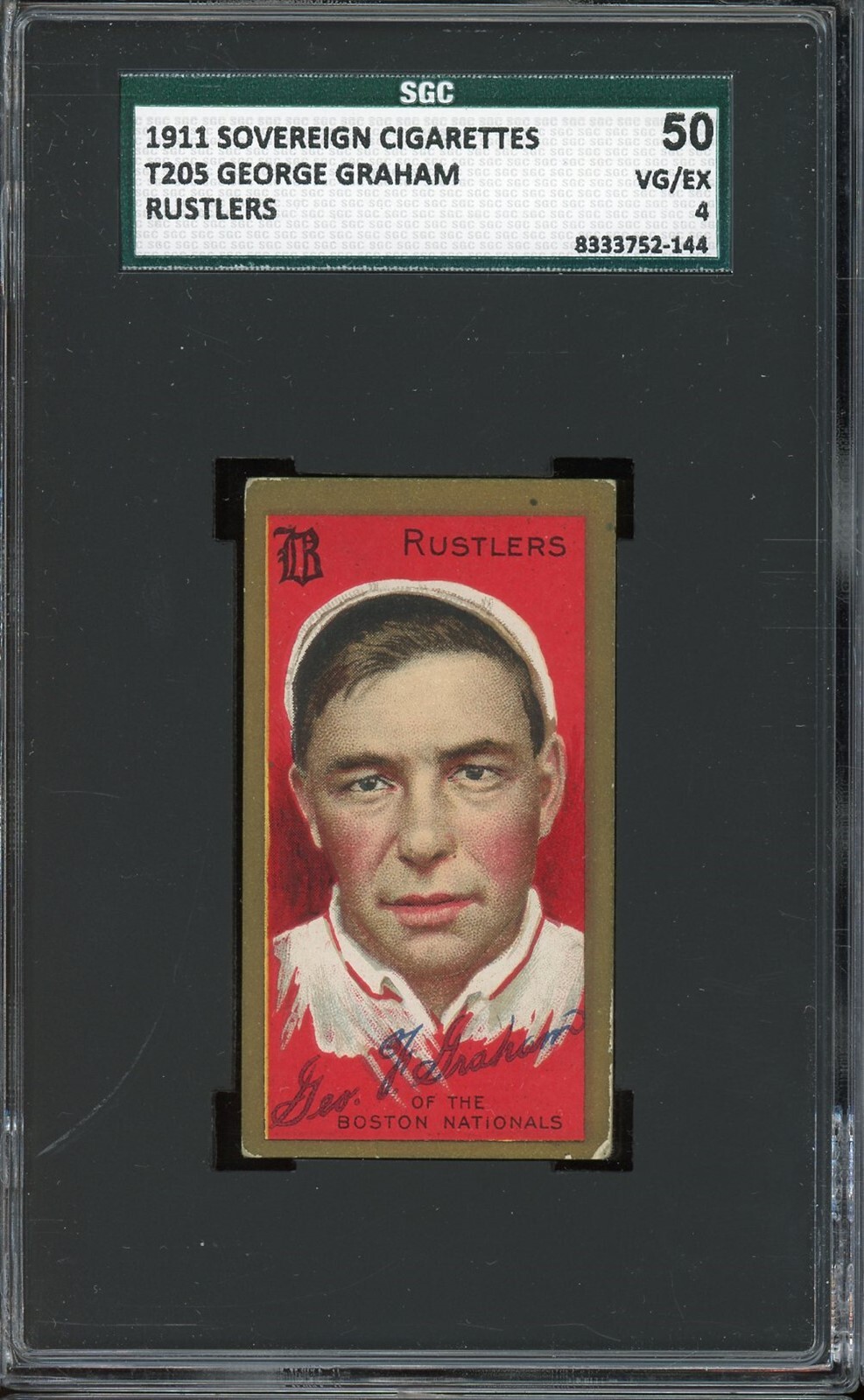 1911 T205 Gold Border Baseball George Graham Rustlers SGC 4 *d2