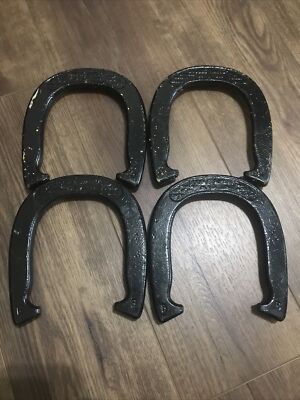 Four Diamond Duluth Double Ringer 2-1/2 Lb Pitching Horseshoes, Painted Black