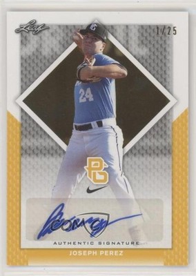 2016 Leaf Perfect Game National Showcase Yellow 1/25 Joseph Perez Auto 2w3