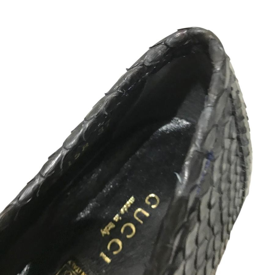 GUCCI Women's Bit Leather Loafers Dress Shoes Size:37/JP:24 Navy 141153K Authen thumbnail 8