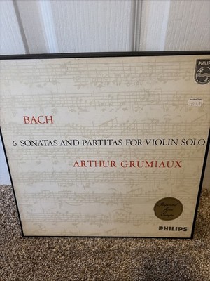 Rare Bach/Grumiaux 3-LP '6 Sonatas for Solo Violin'  Philips Stereo Holland NM