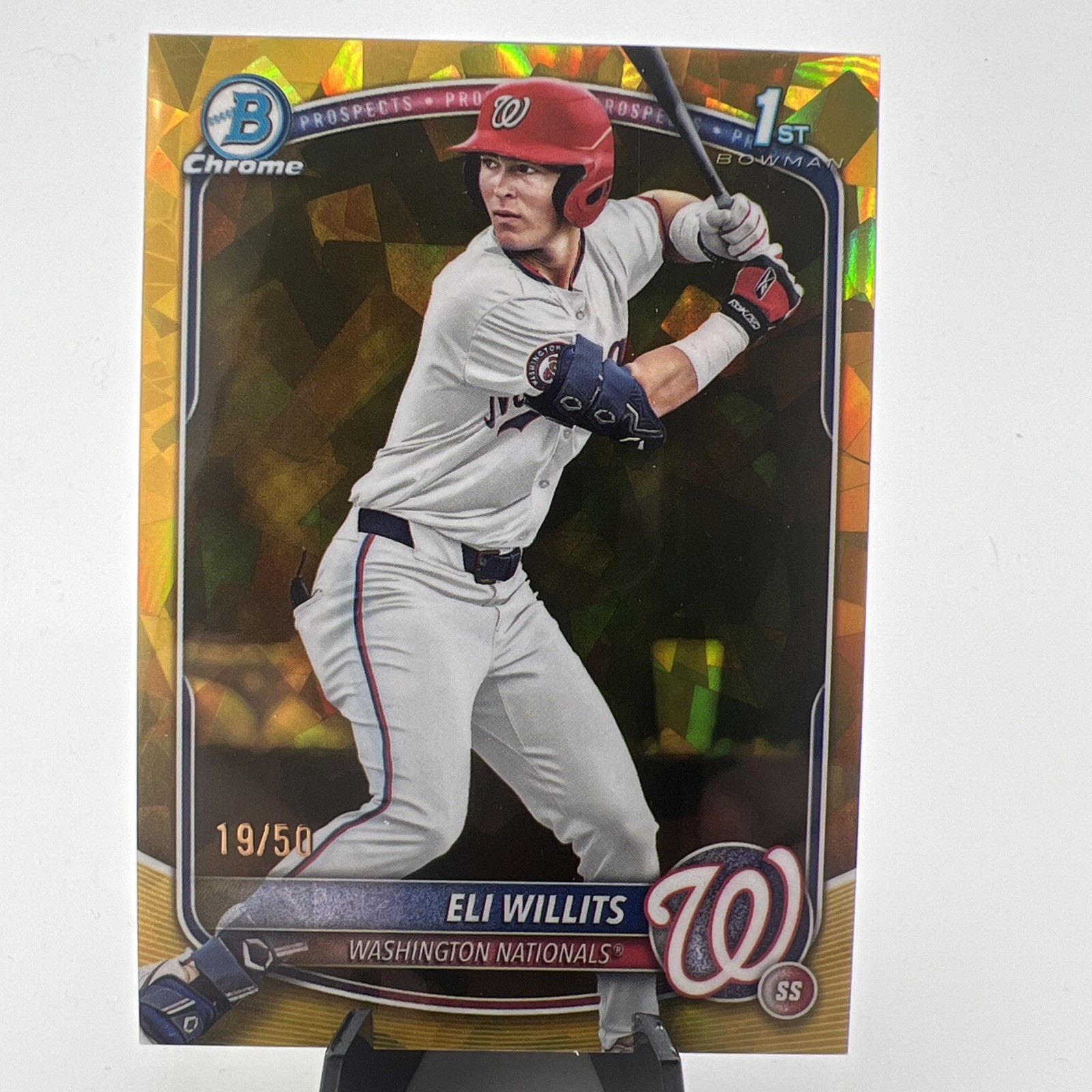 2025 Bowman Chrome Draft Sapphire Eli Willits 1st Gold Refractor /50 #BDC-1 (RC)