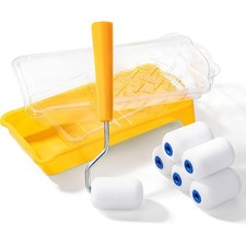 2 Inch Small Foam Paint Roller Kit with Plastic Tray Disposable Liners Frame and