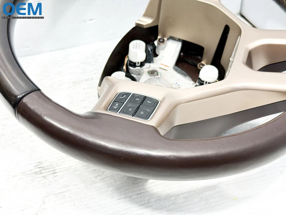 2013-2018 DODGE RAM 2500 LONGHORN STEERING WHEEL CONTROLS LEATHER WOOD GRAIN OEM - Image 4 of 4
