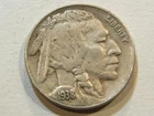 1938 D buffalo nickel five cent US coin