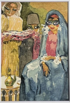 Kees Van Dongen Aquarelle, Gravure sur bois Anglioni, & Royer, Original Fauvist