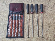 Snap On Tools 4 Pc Long Mini Pick Awl Hook Set Soft Grip SGLASA204 Pre-owned