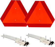 Aluminum Slow Moving Vehicle Triangle Warning Sign with Mounting Bracket 2 Pack