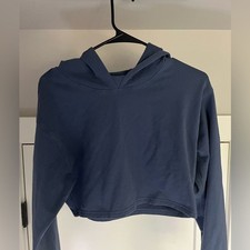 Lululemon Athletica Blue Cropped Hoodie Sweatshirt