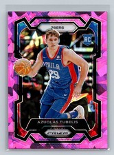 2023-24 Panini Prizm #283 Azuolas Tubelis Pink Ice RC NBA Philadelphia 76ers