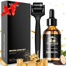 Waking Forest Derma Roller 0.25mm & Beard Oil(1oz), Sandalwood Kit,... 