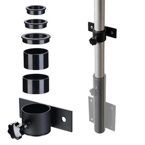 AplusChoice Vertical Wall Mount Flagpole Brackets Reinforced Metal Mount Black